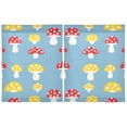 thumbnail image 2 of Yellow Red Mushroom Pattern Tier Curtains Tier Kitchen Living Room Bedroom Balcony 2 Panels 27x36 Inch, 2 of 9