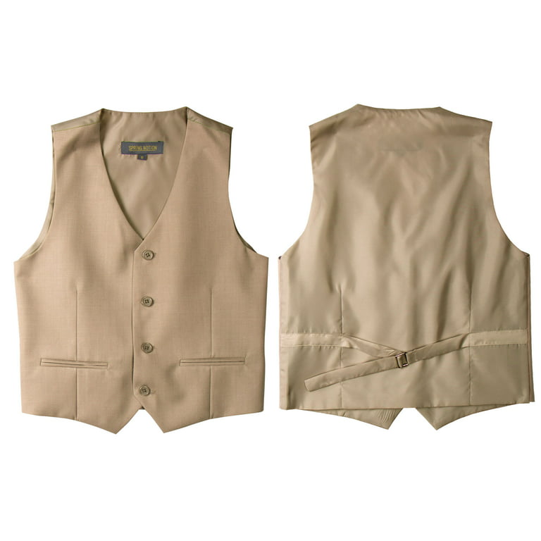 Spring Notion Big Boys' Two Button Suit Vest, Khaki 