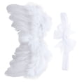 thumbnail image 2 of 1 set Angel Dress Up Kit White Angel Wings Angel Headband para niños Disfraz de fiesta, 2 of 7