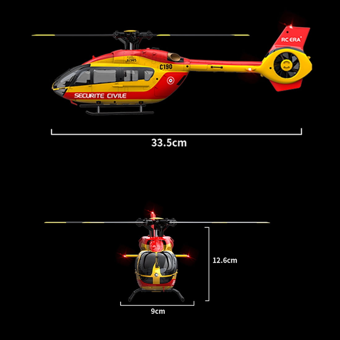 RC ERA C190 H145 1:30 RC Helicopter 2.4G 6CH Single-Rotor 6-Axis Gyro Dual Brushless Motors Flybarless RTF Aircraft Toy with Altitude Hold Optical Flow for Adults & Beginners