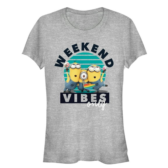 Junior's Despicable Me Minion Weekend Vibes Graphic Tee Athletic Heather Medium