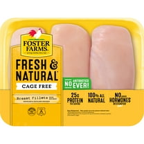 Foster Farms Fresh Boneless Skinless Chicken Breast, 25g Protein per 4 oz Serving, 1.6 - 2.4 lb Tray