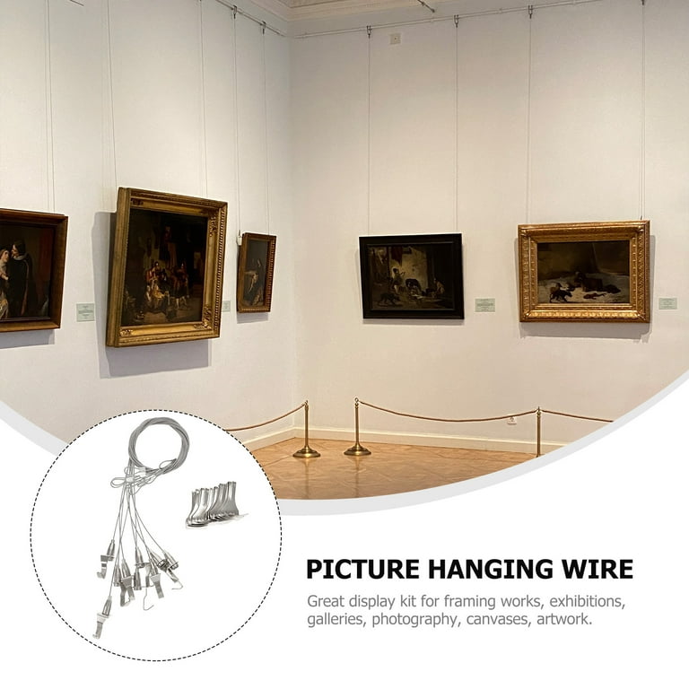 30 Pcs Picture Rail Hook Mirrors Picture Hanging Strips Hanging Wire  Stainless Steel Rope Wire for Hanging Flowerpot 