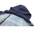 thumbnail image 4 of KIDSCOOL SPACE Veste à Capuchon en Jean Déchirée pour Petit Enfant avec Lettres Brodées, Bleu, 9-10 Ans, 4 of 6