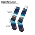 thumbnail image 2 of Naloa Vintage Colorful Patterned Dolphin Thigh High Socks Extra Long Stretchy Sock Women Over Knee High Opaque Stocking Daily Wear, 2 of 6