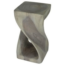 Haussmann ® Original Wood Twist Stool 12 X 12 X 23 In High Grey Oil - 12 x 12 x 23