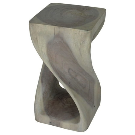 Haussmann ® Original Wood Twist Stool 12 X 12 X 23 In High Grey Oil - 12 x 12 x 23