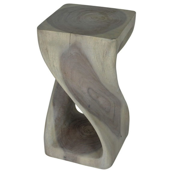 Haussmann ® Original Wood Twist Stool 12 X 12 X 23 In High Grey Oil - 12 x 12 x 23
