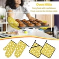 thumbnail image 6 of Oven Mitts and Pot Holders 4 Piece, Tulips Flowers Yellow White High Heat Slip Resistant Oven Mitt and Trivets Set Kitchen Oven Glove Pot Holders for Cooking Baking Grilling, 6 of 7