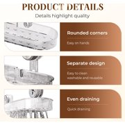 Luxorio Suction Bathroom Organizer,Space Saving Suction Cup Storage Rack, No-Drill Wall Mounted Storage Holder for Bathroom Kitchen Storage Rack Shelf Showers Accessories (1pcs White)