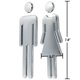 thumbnail image 3 of Letrero de baño para hombres y mujeres con respaldo adhesivo de resina 7.8 "para hombres y mujeres (plata), 3 of 5