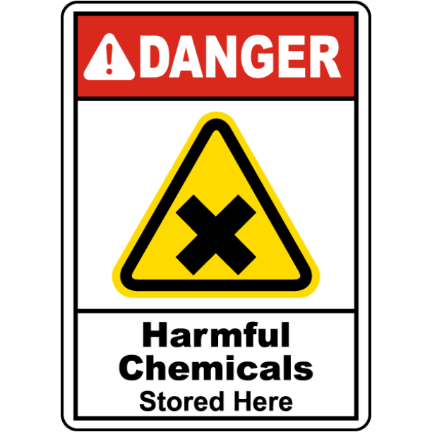 Harmful Chemicals Stored Here Safety Notice Signs For Work Place Safety 10x7 Aluminum Sign