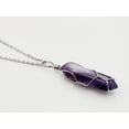 thumbnail image 4 of Natural Handmade Crystal Necklace Silver Tone Agate, Purple Agate,, 4 of 9