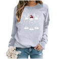 thumbnail image 2 of Wyzesi Chandails en Molleton de Noël pour Enseignantes Imprimé de Noël Décontracté à Manches Longues Pull Col Rond Sweat à Capuche Col Rond Chandails en Molleton pour Femmes Automne Rose, 2 of 4