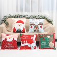 thumbnail image 4 of Funda de cojín de Feliz Navidad para decoración del hogar, adornos navideños de Papá Noel y alce, Año Nuevo 2022, 2023, 4 of 4