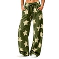 thumbnail image 3 of Levmjia Women's Star Print Wide Leg Pants High Waisted Casual Loose Fit Pants with Pockets Drawstring Elastic Waist Sweatpants for Women, 3 of 9