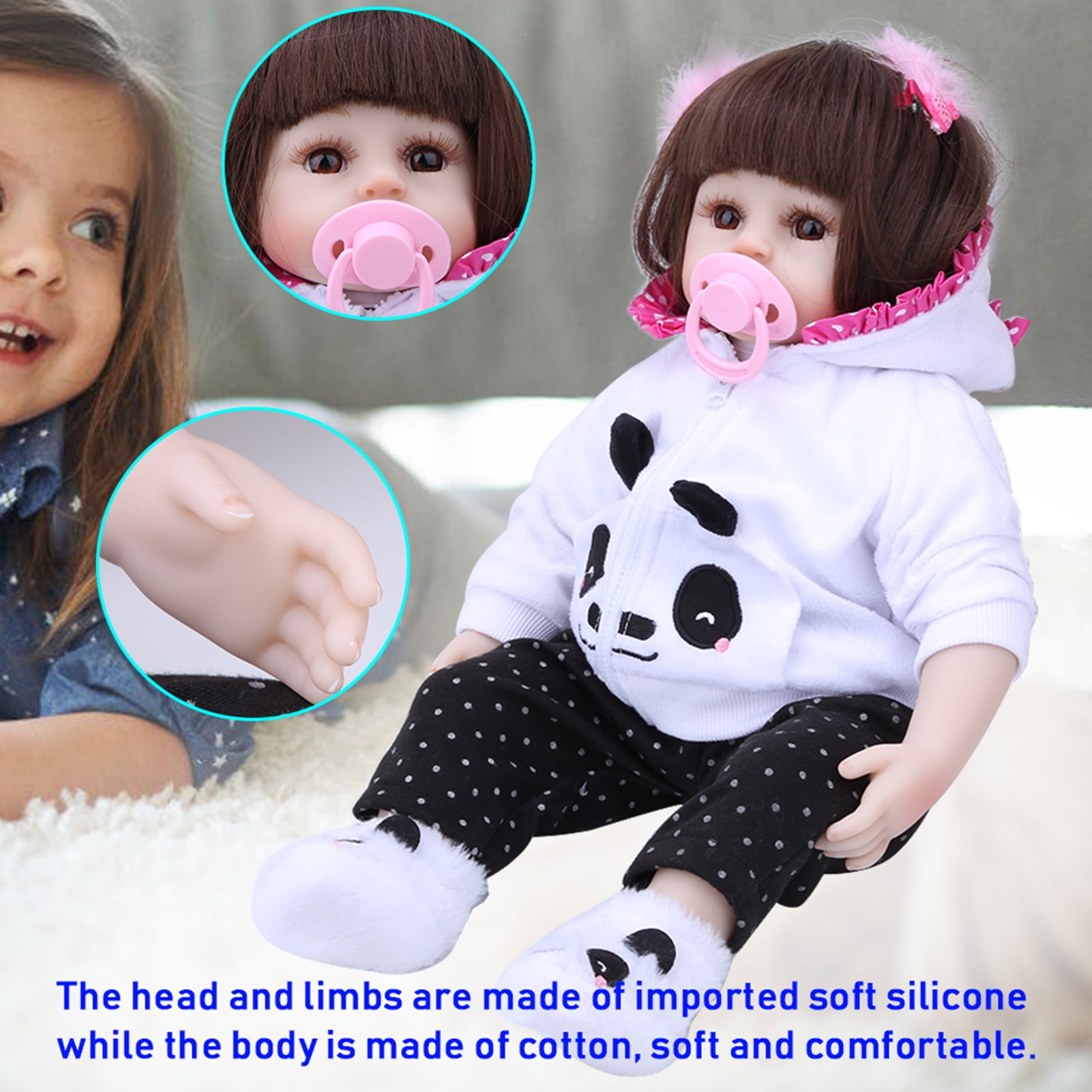 Bebe Reborn Panda Clothing Set Silicone Reborn Baby Doll For Girls 20inch  50cm Reborn Toddler Bonecas Gift Lol - Dolls - AliExpress