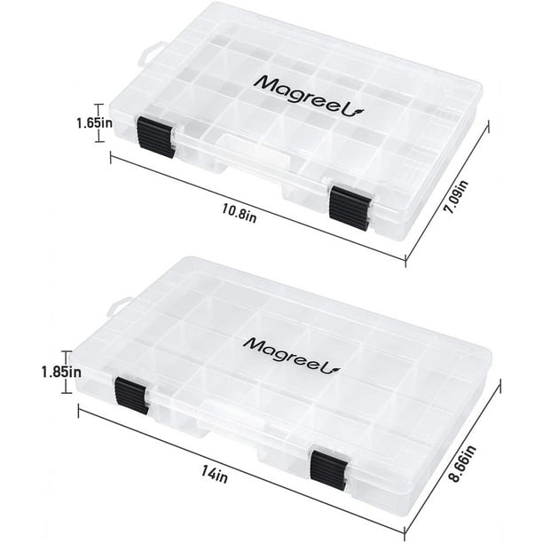 Fishing Tackle Boxes, 3600/3700 Tackle Trays Transparent Fish Tackle Storage  with Adjustable Dividers, Box 