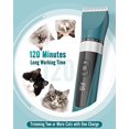 thumbnail image 5 of Cat Clippers for Matted Hair, 5-Speed Quiet Cat Grooming kit, Cordless Pet Shaver for Long Hair,Waterproof Pet Hair Trimmer, Pet Clippers for Cats(Green), 5 of 8