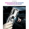 thumbnail image 6 of Dteck for Samsung Galaxy Z Fold 3 Case with Built in Metal Plate on Back Stand Ring [Kickstand Feature] Magnet Leather Phone Cover for Men 2021 (Silver), 6 of 8