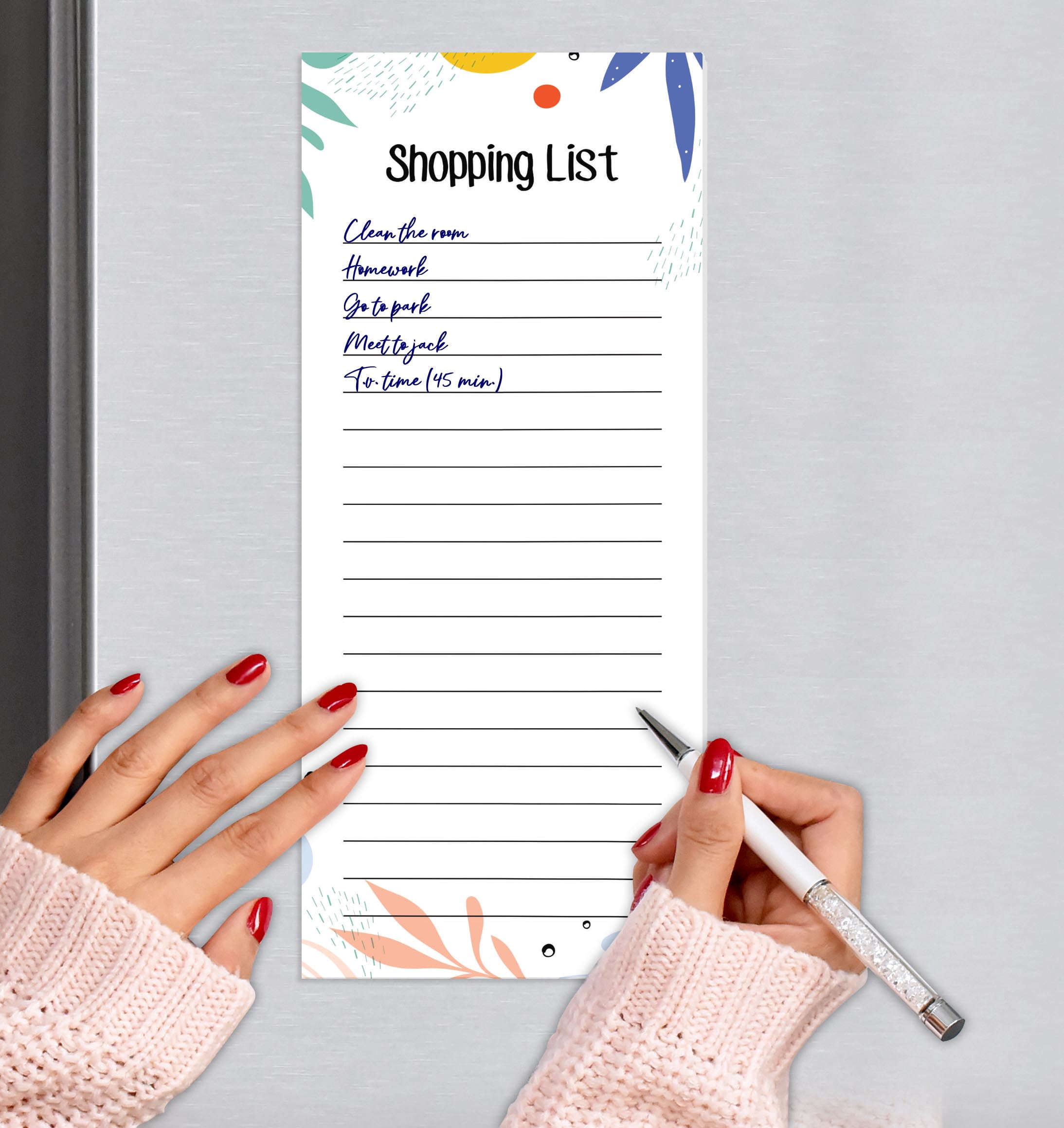 Inkdotpot Pack of 3 Magnetic Fridge To-Do List Notepads- Magnetic Memo Pads For Refrigerator-(50 Sheets Each)-FY