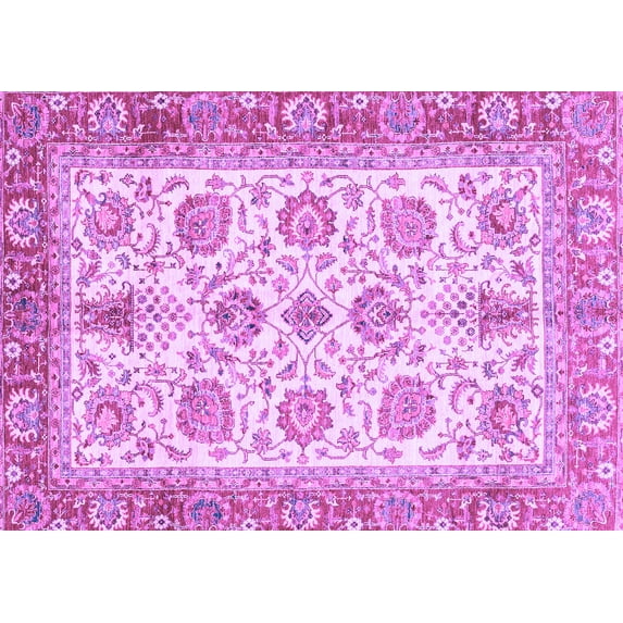 Ahgly Company Indoor Rectangle Oriental Purple Traditional Area Rugs, 2' x 5'