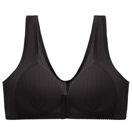 

Luiyenes Steel Ring Thin Women Bra Front Button Breathable Gathers Underwear Comfort Bra