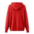 thumbnail image 5 of successthop Womens Plus Size Sweaters Slim Drawstring Hood Clothes Ribbed Cuffs Long Sleeve Knitwear Solid Tops Red, 5 of 5