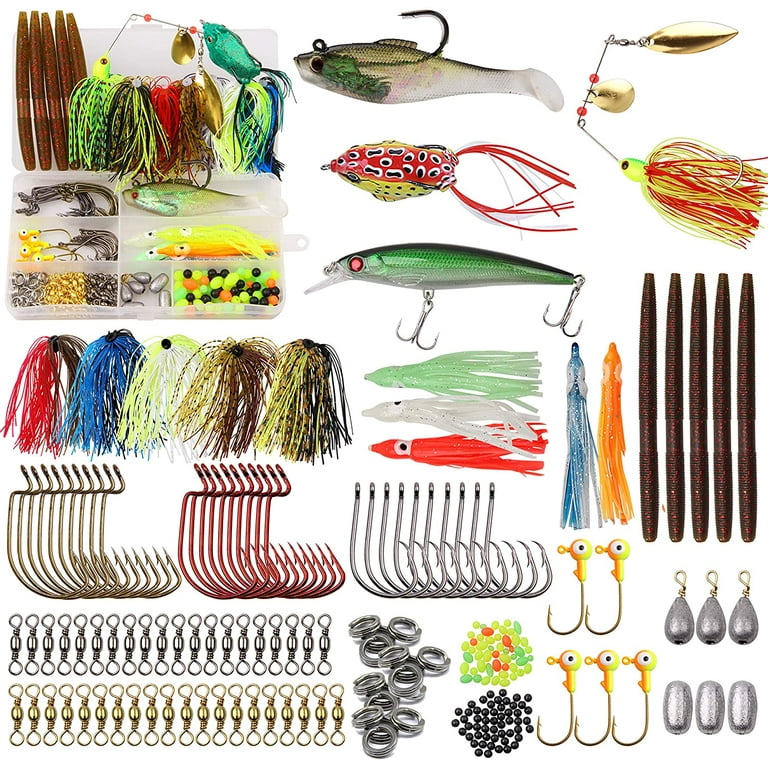 160pcs Fishing Lures Spinner Making Kit with Tackle Box, Inline Spinner  Baits Lure Making Supplies Spinner Blades Lure Bodies Accessories Kit for  Bass