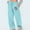 Light Blue, variant on Runfenguu High Waisted Cargo Pants Women, Comfy Work Pants Women Women'S Elastic Lace-Up Casual Solid Color High-Waisted Wide-Leg Yoga Pants