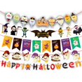 thumbnail image 2 of MIRACLE Hallowen Hanging Ornament Banner Kids Favors Cartoon Witch Bat Ghost Props, 2 of 4