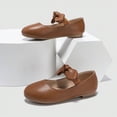 thumbnail image 4 of KPOPLK Toddler Dress Girls Shoes Mary Jane Soft Sole Princess Shoes for Little Kids Size 3,Brown, 4 of 7