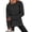 68# Black, variant on Waffle Sweatshirts Womens Scalloped Knit Oversized Crewneck Casual Tunic Long Sleeve Comfort Soft Cozy Top Drop Shoulder Relaxed Fit Lightweight Activewear Lounge Daily Trendy Fall Gray S