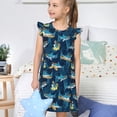thumbnail image 4 of Balery Cartoon Surfer Sharks Camisón de princesa para niñas, pijama de algodón con mangas abullonadas, suave y bonito.-Large, 4 of 6