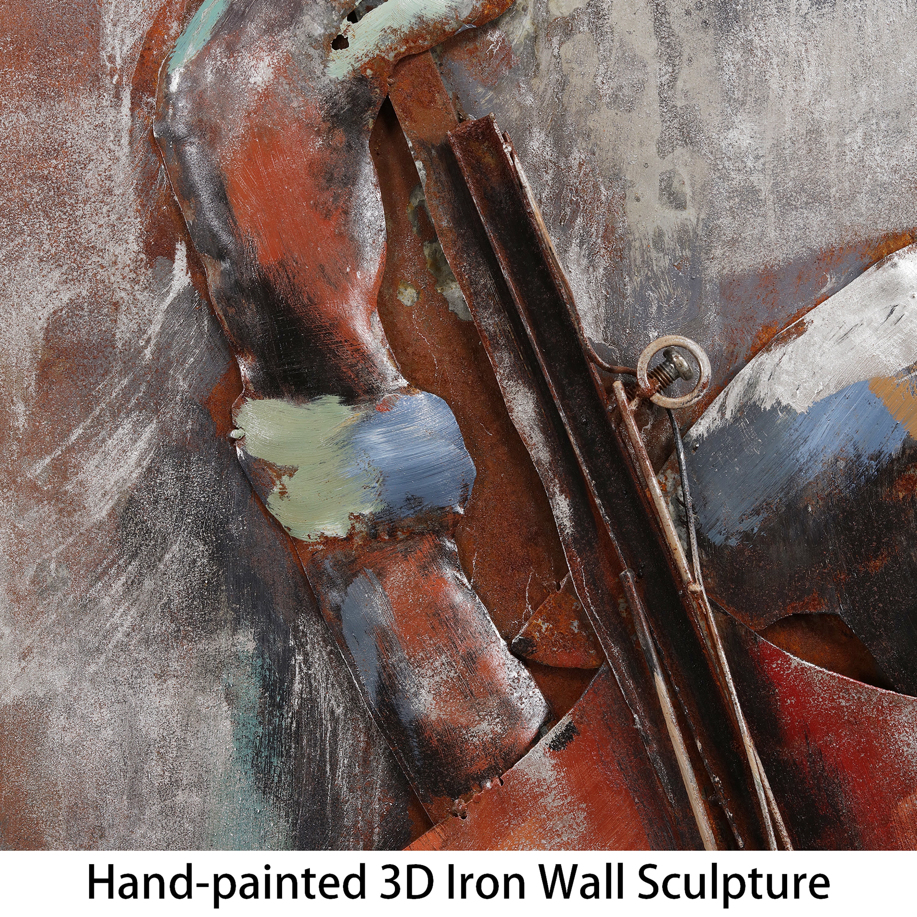 Empire Art "The Bassist" Mixed Media Iron Hand Painted Dimensional Wall Décor