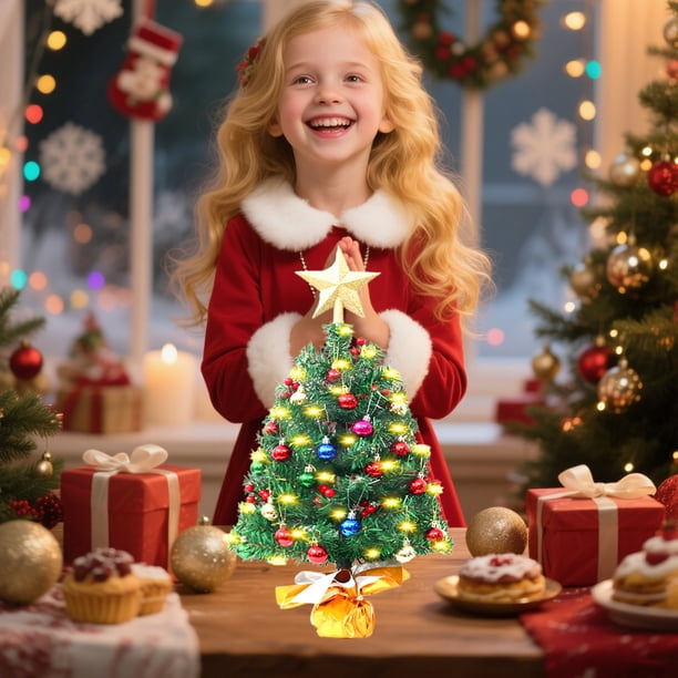 Adornos navideños, adornos navideños, regalos navideños, mini árbol de Navidad, paquete de árbol de Navidad de escritorio, adornos navideños para árbol, adornos navideños de PVC, adornos navideños par