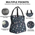 thumbnail image 3 of Pioneer Flower Floral Print Pattern Drawstring Lunch Bag Women - Drawstring Lunch Bag Insulated for Work Office - Stain-Resistant Large Lunchbags for Women with Multi-Pockets, 3 of 6