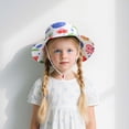 thumbnail image 2 of Bobifish Girls Sun Hat Cartoon Wide Brim Bucket Hat With Adjustable Chin Strap Sea Themed Beach Wear Sun Protection Hat, 2 of 5