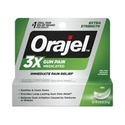Orajel 3X Medicated Gum Pain Gel, Immediate Pain Relief, 0.42 oz