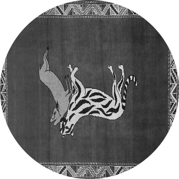 Ahgly Company Indoor Round Animal Gray Traditional Area Rugs, 6' Round