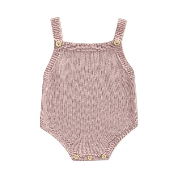 Bagilaanoe Newborn Baby Boys Girls Knit Romper Sleeveless Spaghettic Strap One Piece Knitted Jumpsuits 3M 6M 12M 18M Bodysuits