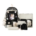 thumbnail image 4 of 5 mochilas escolares de moda para mujer con correas de hombro ajustables Negro, 4 of 9
