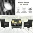 thumbnail image 5 of Gymax 4PCS Outdoor Furniture Set Patio Rattan Conversation Set w/ Grey & Off White Cushion, 5 of 5