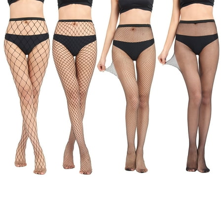 

Cuteam 1 Set Soft Fishnet Stockings Figure Flattering Nylon High Waist Slim Fish Net Pantyhose for Home
