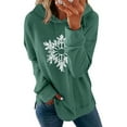 thumbnail image 5 of Posijego Hoodies for Women Christmas Sweatshirts Snowflake Print Long Sleeve Hooded Pullover Sweatshirt, 5 of 6