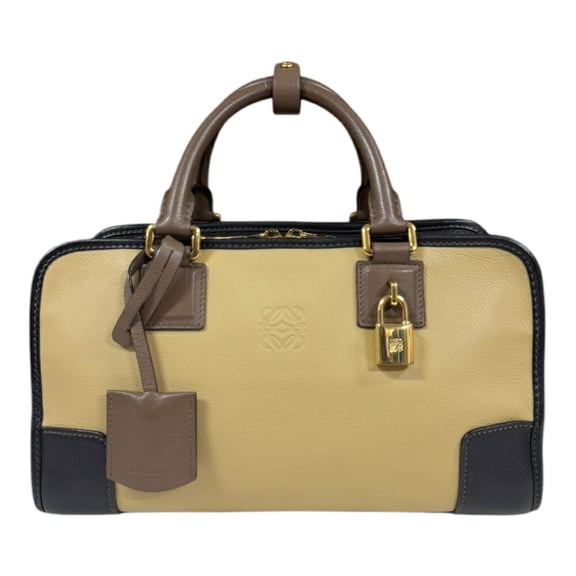 Pre-Owned LOEWE Amazona 28 Handbag Leather 352.69LA03 Beige Women's (Good)