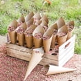 thumbnail image 2 of Soporte de cono de confeti de grano de madera, pétalo de flor seca rosa, decoración de boda para bodas, decoración de fiesta de boda de pueblo, 2 of 4