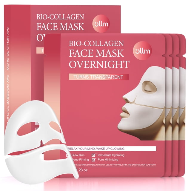 Mascarilla Facial OLLM Coreana de Colágeno Nocturna 35g x4 Hidratante