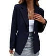 thumbnail image 4 of jtjvou Women's Blazer Business Casual Lightweight Suit - Long Sleeve Slim Fit Work Office Jacket with Pockets Blue XXL, 4 of 5