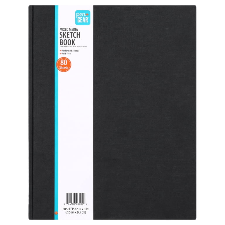Pen+Gear Mixed Media Sketch Book, 8.5" x 11", 80 Sheets, Black photo 4